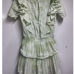 Love Shack Fancy  Natasha Light Green Lace Embroidered Ruffle Mini Dress Xs Photo 6