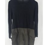 Comfy USA Black Modal Jersey Zip Neck Funky Poly Bubble Hem Pockets Dress Medium Photo 2