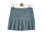 Aureum Sky Blue Vegan Leather Pleated Skirt Size Large Photo 2
