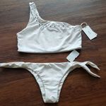 Mikoh NWT  Pink White Chic Feminine Floral Tropical Bikini Swim Set Size XL/L Photo 1