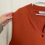 Vintage Cotton Mine women’s cotton quilted stitched fashion button vest medium Orange Photo 1