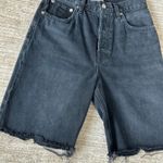 AGOLDE 90s Short Pinch Waist 27 Black High Rise Button Fly Raw Hem Jorts Shorts Photo 4