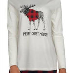 Natural Reflections  White Long Sleeve Tee with Red Moose Graphic Photo 0