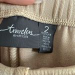 CHICO'S TRAVELERS | Taupe Tan Flat Front Straight Leg Pull on pants | Large 2 Photo 4