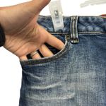 Sound Girl Women's Y2K Denim Mini Skirt Embroidered Pockets‎ Blue Jean Size 7/29 Photo 2