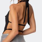 Edikted Edited Backless Cowl Neck Bodysuit - Size S. Photo 9