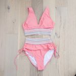 Blooming Jelly Womens Bikini set Size M Pink Knit Swimwear Boho High Waist Photo 1