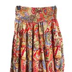 NWT Rhea Vibrant Patterned Layered Ruffle Boho Maxi Skirt, One Size Red Size undefined Photo 1