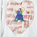 We11done Unisex Streetwear Graffiti Patch Graphic Crewneck Sweatshirt Size S White Photo 4