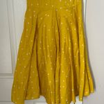 Boden Yellow Polka Dot Swishy Dress Full Skirt Cap Sleeve Tall Size 6 Long L White Photo 2