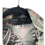 All Saints 4 / S Mono Colada Silk Fan Palm Tropical Floral Kimono Shirt Dress Black Photo 4