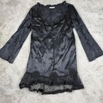 Stella Forest Mini Dress Crochet Trim Black Sz‎ S Babydoll Whimsigoth Fairy Y2K Size 0 Photo 0