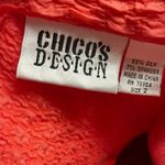 Chico's Vintage  Design Textured Silk Button Down Coral Shirt Size 2 Large Classic Photo 2
