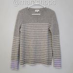 White + Warren Essential Striped Crewneck Sweater Photo 1