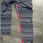 Diane Von Furstenberg  100% Silk Navy Geometric Tribal Print Drawstring Pants 6 Photo 8