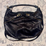 Banana Republic Black Leather Hobo Cross Body Shoulder Bag Large EUC. Has Removable Adjustable Crossbody Strap. Photo 0