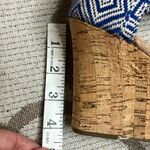 Toms  Sienna Diamond Print Woven Crisscross Strap Cork Wedge Sandals Size 8.5 Photo 6