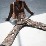 Motel Rocks ZOVEN FLARE TROUSER IN
70'S RIPPLE size small Photo 1