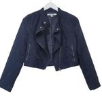 Lovers + Friends Women size Small Black Crop Moto Jacket Photo 0