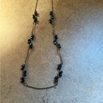 Necklace Blue single strand Lariat Faceted Iridescent glass Crystal beads Photo 3