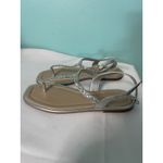 ALDO Silver Cross Ankle Strap Thong Sandals For Women's Size 7.5 Photo 4
