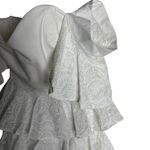 Caroline Constas Irene Ruffle Tiered Off Shoulder White Eyelet Mini Dress Size 4 Photo 8