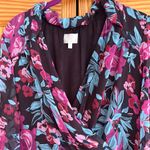 Floral Black Pink and Light Blue Boho Women's Dress Size L Photo 3