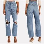 AGOLDE Women's 27 90s Mid Rise Loose Fit Distressed Light Wash Button Fly Jeans Photo 1
