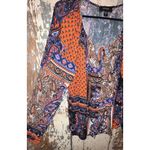 Karen Kane  boho blouse, size medium, orange blue Photo 4