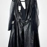Love by Design NWT Love X Design Faux Leather Vanguard Pleather Swiss Dot Dress Womens Black 1X Photo 4