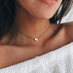 Minimalist Tiny Gold Heart Chocker Photo 0