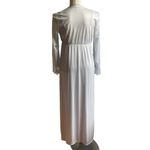 Vintage Long Peignor Set Nightgown Robe Lace Silver Blue Bridal ILGWU Medium Photo 6