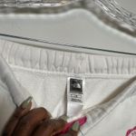 The North Face White Sweatpants with Pink Accents Photo 3
