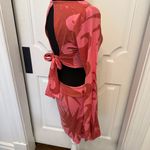Kimchi Blue  Urban Outfitters Pink Red Print Backless Dress Tie Bavk Bow NWOT Photo 8