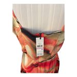 DKNY by Donna Karan Short Sleeve V-Neck Marble Print Satin Midi Dress Size 6 Photo 4