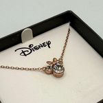 Disney NEW-Sterling Silver 14Kt Gold Plated Crystal Minnie Mouse Necklace Photo 2