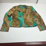 Russell Kemp Jacket Blazer Animal Leopard Print 100% Silk Vintage Size 8 80s Brown Photo 11