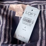 Loft 2 Piece Linen Jumpsuit Pinstriped Navy and White Womens Size 4P NWT Photo 8