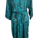 Victoria's Secret Vintage Victoria Secret‎ Gold Label 70s 80s floral silky duster teal robe Photo 0
