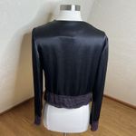 Gunne Sax Vintage Jessica Gunnies Blouse Size 11 Black Purple Satin Lace Button Down Goth Photo 8