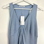 Reformation  Paso Knit Mini Dress Sleeveless V-Neck in Sky Size Medium NWT Photo 4