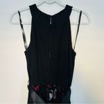 Slny Black Red Floral Velvet Sleeveless Formal Dress 6 Photo 9