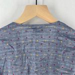 Draper James  Size 4‎ Multicolor Polka Dot Lightweight Chambray V Neck Wrap Top Photo 7
