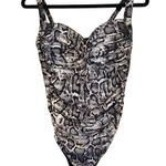 One Piece Bond-Eye Australia Brown Snakeskin Ruched  Swimsuit, Sz US 12 Photo 4