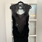 Cache Vintage  Black Velvet Lace Whimsigoth Timeless Elegant Midi Dress Size 8 Photo 7