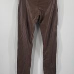 TAGOO Leggings Size Small Brown Liquid Shiny Stretch High Waist Tummy Control Photo 3