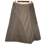 Vintage J Jill Skirt 10 Asymmetrical Lagenlook Boho Gypsy Patchwork Lined Midi Brown Photo 2