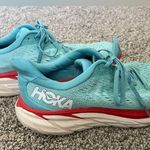 Women’s Hoka One Clifton 8 Running Shoes Size 11 Teal Blue Red Photo 1