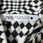 ZARA  Black White Geometric Print Long Sleeve Button Down Shirt size Medium Photo 5