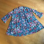 Umgee Floral, Colorful, Loose Fit, Swingy Dress, Tunic, Teal, Pink, Size S Photo 2